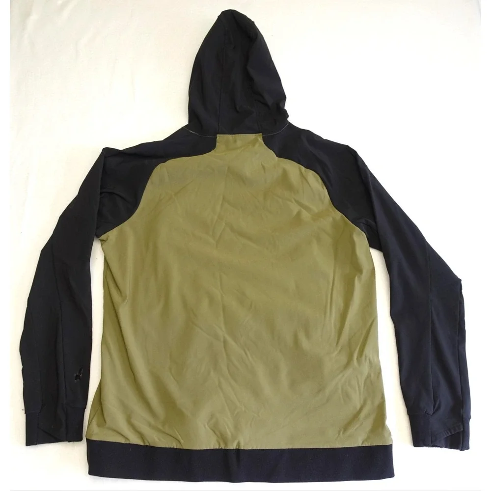 The North Face Hoodie Mens XL Green Black Fleece Pullover Softshell Zip Pockets